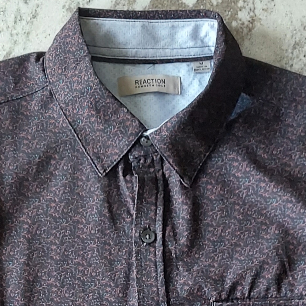 Kenneth Cole Reaction Men's  Performance Stretch Dress Shirt New Size Medium